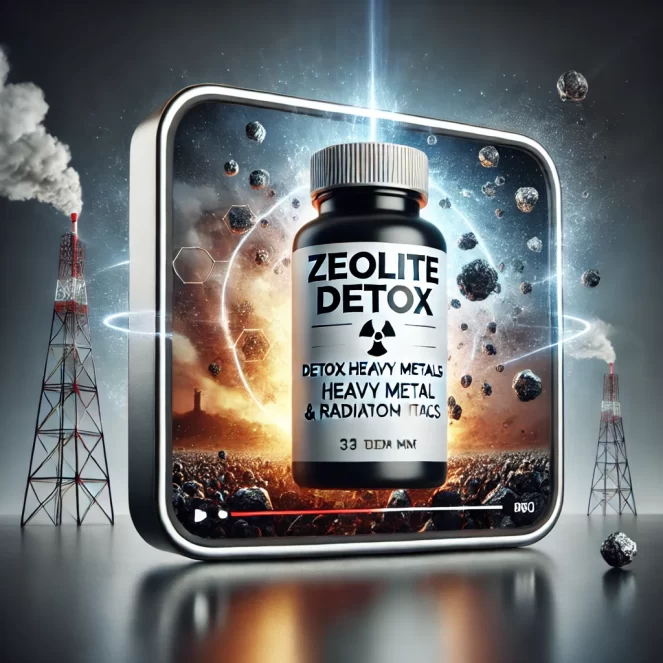 DALL·E 2024 10 29 22.18.42 A powerful and attention grabbing thumbnail for a video ad about zeolite detox supplements targeting concerns about heavy metal and radiation toxicit